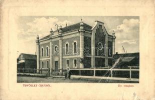 1911 Csap, Chop; Izraelita templom, zsinagóga. W.L. Bp. 5677. / synagogue (szakadások / tears)