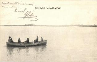 Palicsfürdő, Palic, Palitsch; csónakázók / boating people