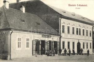 1911 Óradna, Alt-Rodna, Rodna; Fő tér, Karácsonyi János üzlete, Goldmann József kiadása / main square with shop