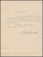 1938 Anna főhercegnő, József Ferenc főherceg feleségének saját kézzel aláírt levele Bajor Gizi színművésznőhöz.
