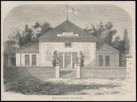 1862 Keszthely, Nemzeti Nyári Színház épülete. Fametszet. 19x14 cm