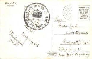 Ipolyság, Sahy; megyeháza / county hall "1938 Ipolyság az első visszatért magyar város" So...