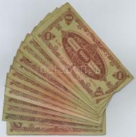 1945. 10.000P (30x) több darab sérült "MNB" bélyeggel T:III,III-