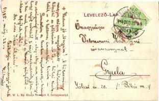 Szilágysomlyó, Simleu Silvaniei; látkép a Magura heggyel, templom. W. L. Bp. 157. Kiadja Heimlich K....