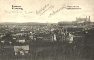 1906 Pozsony, Pressburg, Bratislava; látkép villákkal és a várral / panorama view with villas and the castle
