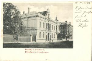 1898 Pozsony, Pressburg, Bratislava; Stefánia út / Stefaniegasse / street view (vágott / cut)