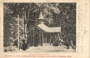 1902 Pozsony, Pressburg, Bratislava; II. Mezőgazdasági Országos Kiállítás, Pozsonyi házi-ipar pavilon. Bediene dich allein / 2nd National Exhibition of Agriculture, pavilion