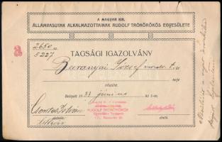 A M. Kir. Államvasutak Alkalmazottainak Rudolf-Trónörökös Egyesülete alapszabályai (egyúttal tagsági...