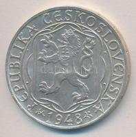 Csehszlovákia 1948. 100K Ag "600. évforduló - Károly Egyetem" T:1- 
Czechoslovakia 1948. ...