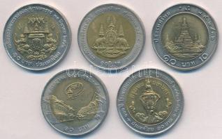 Thaiföld 1989-1999. 10B bimetál (5xklf) T:2 Thailand 1989-1999. 10 Baht bi-metallic (5xdiff) C:XF