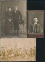 cca 1890-1920 Vegyes fénykép tétel, összesen 9 db, köztük cserkészek, strandon készült csoportkép, k...