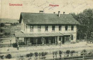 Szepesolaszi, Spisské Vlachy; Pályaudvar, vasútállomás. W. L. Bp. 2779. Kiadja Komlós Károly / railway station (EK)