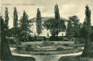 1912 Kőrös, Krizevci, Kreuz; Erdészeti főiskola. W.L. Bp. 7201. / Kr. gospod uciliste / forestry colleges, school