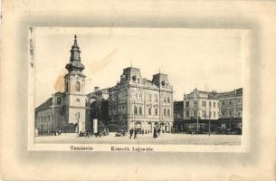 Temesvár, Timisoara; Kossuth Lajos tér, templom, villamos. Ideal W.L. Bp. No. 6678. / square, church, tram