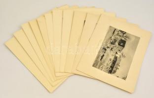 cca 1914-1918 Részletek az Érdekes Újság harctéri felvételeiből, 12 db, feliratozva, 20x26 cm