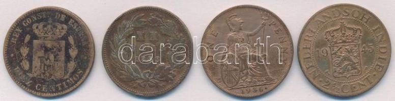 Vegyes: Spanyolország 1877. 10c Br "XII. Alfonz" + Portugália 1883. 20R Br "I. Lajos&...