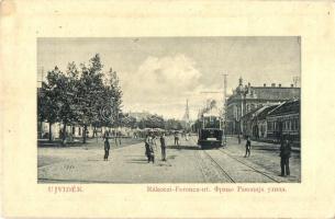 Újvidék, Novi Sad; Rákóczi Ferenc út, villamos. W. L. Bp. 6344. / street view, tram (EK)