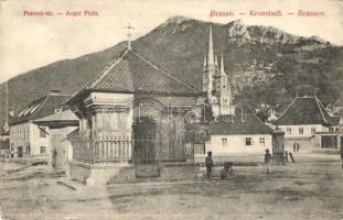 1912 Brassó, Kronstadt, Brasov; Porond tér, kápolna / Anger Platz / square, chapel