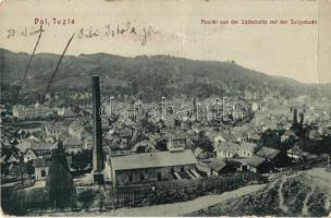 Dolnja Tuzla, Ansicht von der Südostseite mit der Salzschacht / salt mine, adit. W. L. 4927. (EB)