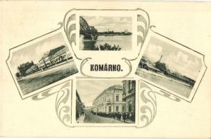 Komárom, Komárno - 6 db régi városképes lap / 6 pre-1945 town-view postcards
