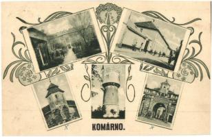 Komárom, Komárno - 6 db régi városképes lap / 6 pre-1945 town-view postcards