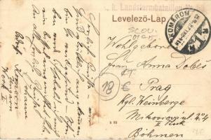 Komárom, Komárno; Klapka György szobor a Városháza előtt / statue, town hall + K.u.K. Landsturmbatai...