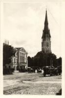 Igló, Zipser Neudorf, Spisská Nová Ves; Fő tér, templom, szekerek, városháza / main square, church, town hall