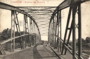 Komárom, Komárno; Erzsébet nagy Duna híd. L. H. K. 16. / Danube bridge (EM)