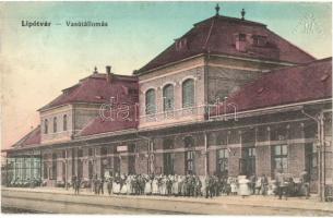1914 Lipótvár, Újvároska, Leopoldov; Vasútállomás / Bahnhof / railway station