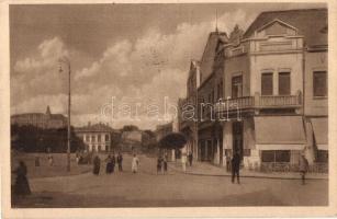 Léva, Levice; utcakép, Városi nagyszálló / street view, hotel. 1938 Léva visszatért So. Stpl
