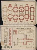 cca 1900-1950 Vegyes papírrégiség tétel, kb. 60 db., közte különféle épületeket, alaprajzokat ábrázo...