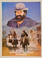 cca 1985 Aranyeső Yuccában, főszerepben: Bud Spencer, kétoldalas filmplakát, hajtott, 67×49 cm