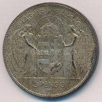1930. 5P Ag "Horthy jobbra" T:2- patina
Adamo P8