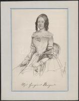 1844 Ludwig Wagner (?-?) Elija Georgiana Musgrave, papír, litográfia, paszpartuban, 26x18 cm.