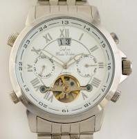 Graf von Monte Wehro automata férfi karóra, hónap, nap, dátum mutatós szerekezettel, acél tokkal, fé...