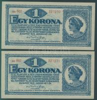 1920. 1K (2x) egymásutáni sorszámmal T:I