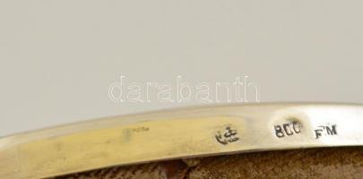 Ezüst, jelzett asztali képkeret üveggel / Silver frame 17x13 cm