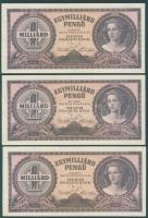 1946. 1000.000.000P (3x) egymásutáni sorszámokkal! T:I