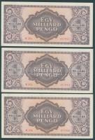 1946. 1000.000.000P (3x) egymásutáni sorszámokkal! T:I