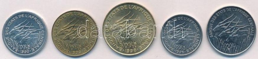 Közép-afrikai Államok 1990-1998. 1Fr-100Fr (5xklf) T:1,1-
Central African States 1990-1998. 1 Franc...