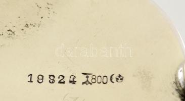 Robbe jelzett ezüst mustártartó, üveg betéttel / Silver mustard holder with glass part. Nett: 118 g,...