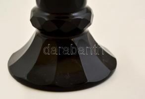 Moser Formába öntött ametisztszínű váza, jelzés nélkül, m: 24 cm