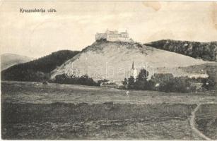 Krasznahorkaváralja, Krásnohorské Podhradie; Vár, templom. Falvi Jenő kiadása / castle, church (EK)