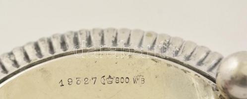 Áttört ezüst kínáló csiszolt kristály betéttel Nettó: 134 g / Silver tray with glass Net: 134 g d:13...