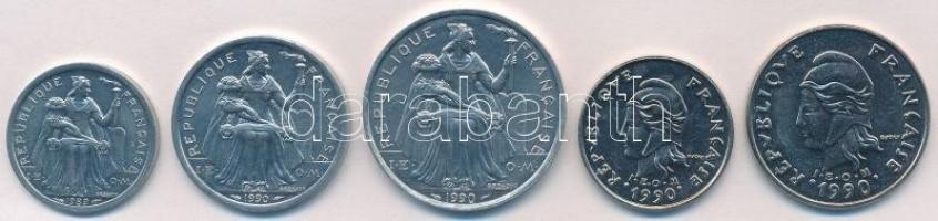 Új-Kaledónia 1989-1990. 1Fr-20Fr (5xklf) T:1-
New Caledonia 1989-1990. 1 Franc - 20 Francs (5xdiff)...