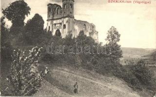 Vágsziklás, Szkalka-Benedek, Skalka nad Váhom (Trencsénteplic); Vágvölgy. Apátsági romok. W. L. Bp. Biel L. kiadása / abbey ruins in Povazie (EK)