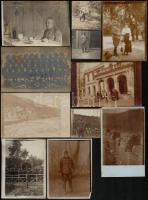 cca 1914-1918 Életképek a világháborúból: csoportképek, portrék, stb., 20 db fotó, egy részük hátulján feliratozva, különböző méretben