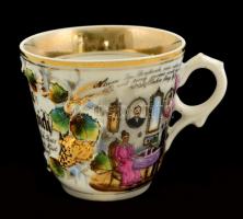 1906 Katona fiú által szüleinek ajándékozott, megszemélyesített, verses, katonákat és katonai jelene...