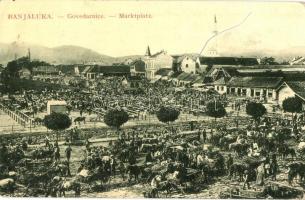 Banja Luka, Banjaluka; Govedarnice / Marktplatz / marketplace, vendors, mosque. W. L. Bp. 1620. (ázott sarok / wet corner)