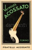 Fratelli Acossato, Vermouth Acossato Torino. Creazione Atla / Italian vermouth advertisement art postcard. s: Mingolli